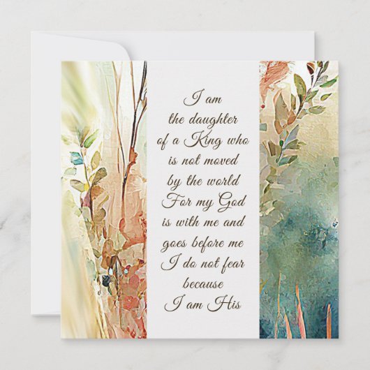 私はキングクリスチャン引用文カードの娘 (正面)