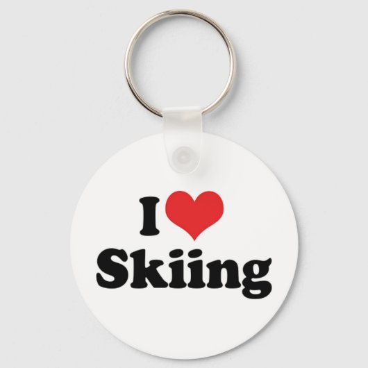 私はキーチェーンをスキーするのが大好き キーホルダー (正面)