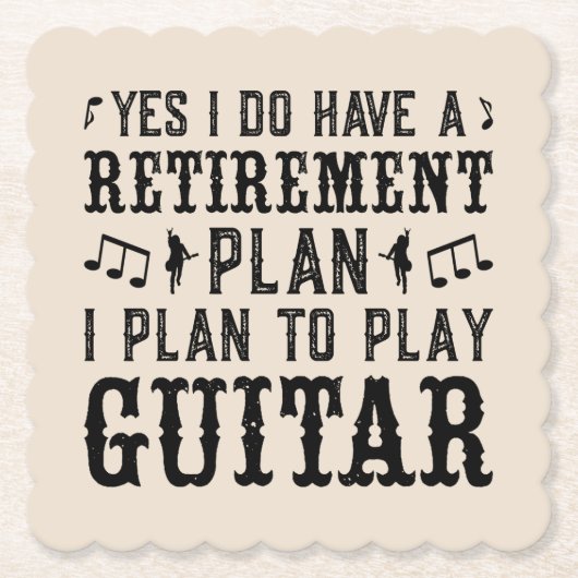 私はギターの遊退職計画のことわざをする予おもしろい定 ペーパーコースター (正面)