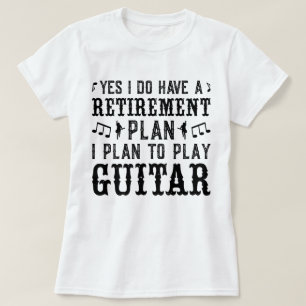 私はギターの遊退職計画のことわざをする予おもしろい定 Tシャツ