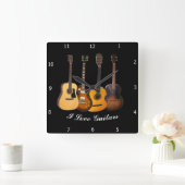 私はギターを愛します スクエア壁時計 (ホーム)