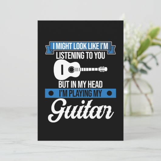 私はギター遊奏者のミュージシャン サンキューカード (スタンド正面)