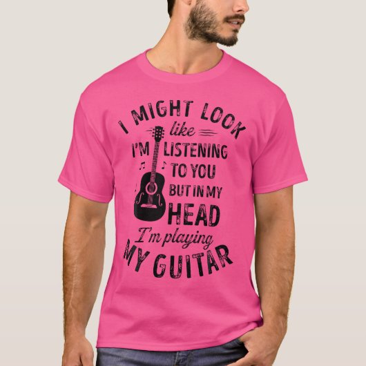 私はギタ君に似てい聞るかもおもしろいしれない Tシャツ (正面)