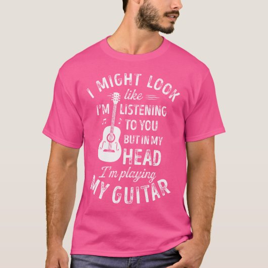 私はギタ君に似てい聞るかもおもしろいしれない Tシャツ (正面)