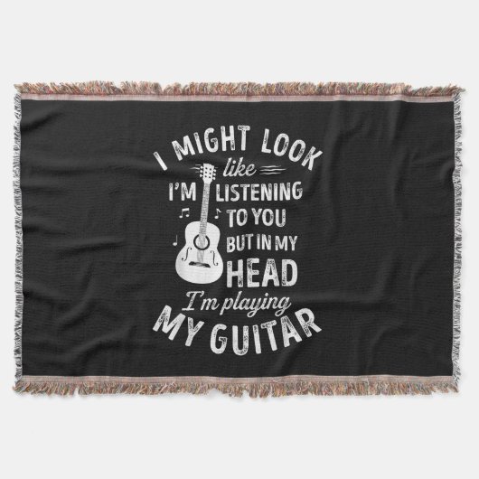 私はギタ君に似聞ているかもおもしろい知れない スローブランケット (正面)