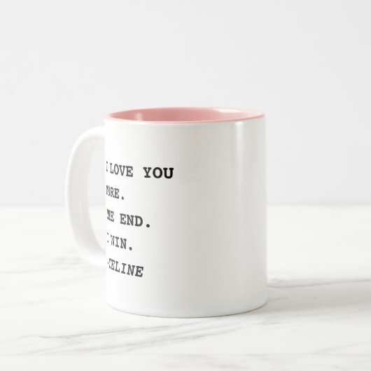 私はギフトの親を勝ち取る最後にあなたを愛おもしろいしている ツートーンマグカップ (正面左)