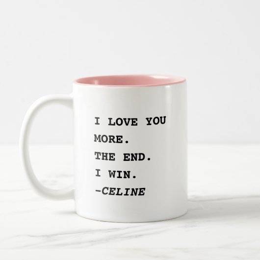私はギフトの親を勝ち取る最後にあなたを愛おもしろいしている ツートーンマグカップ (左)
