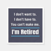 私はギフト退職したユーモアだおもしろい スタンダードカクテルナプキン (正面)