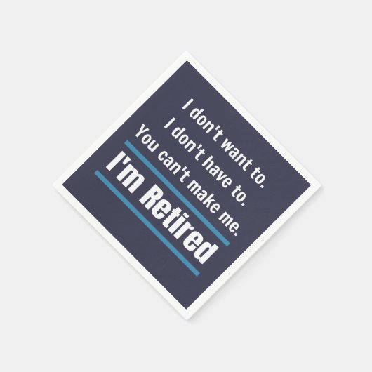 私はギフト退職したユーモアだおもしろい スタンダードカクテルナプキン (角)