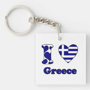 私はギリシャが大好きだ キーホルダー