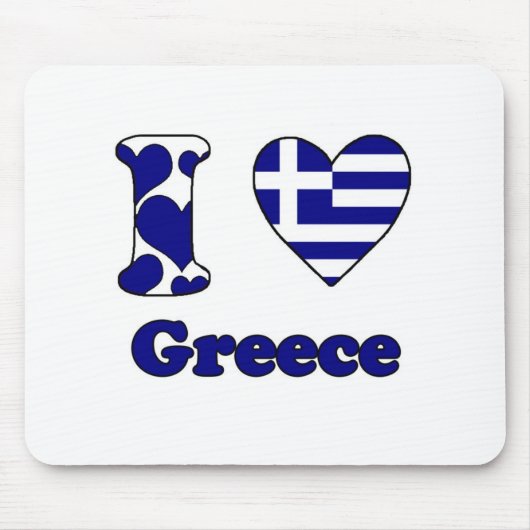 私はギリシャが大好きだ マウスパッド (正面)