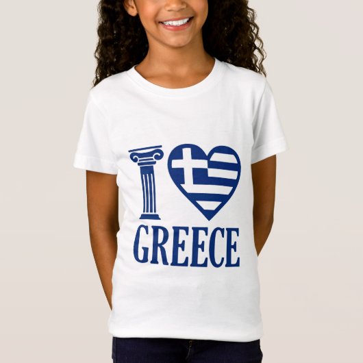 私はギリシャが大好きだ Tシャツ (正面)