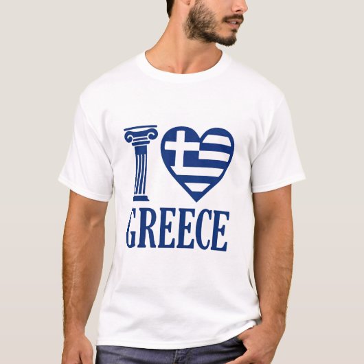 私はギリシャが大好きだ Tシャツ (正面)