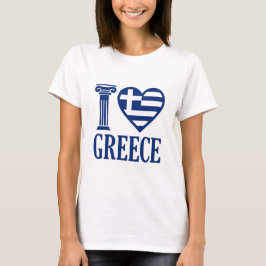 私はギリシャが大好きだ Tシャツ