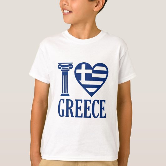 私はギリシャが大好きだ Tシャツ (正面)