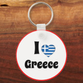 私はギリシャとギリシャのハートが大好き – 旅行/スポーツ キーホルダー (正面)