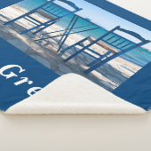 私はギリシャのタベルナ写真の青と白が大好き シェルパブランケット (3/4)