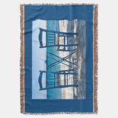 私はギリシャのタベルナ写真の青と白が大好き スローブランケット (正面縦)