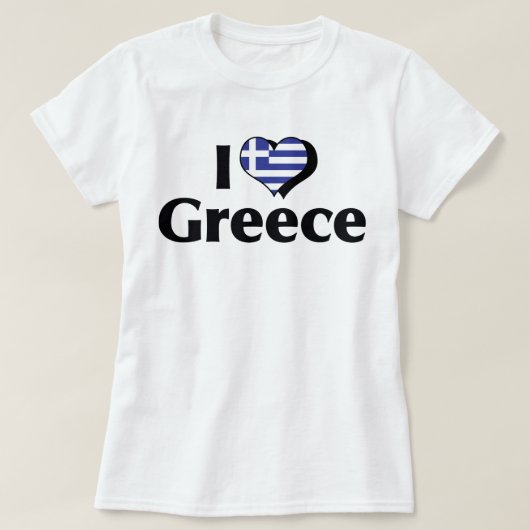 私はギリシャの旗が好き Tシャツ (デザイン正面)