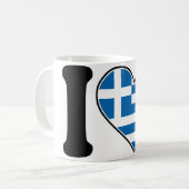 私はギリシャを愛します コーヒーマグカップ (正面左)