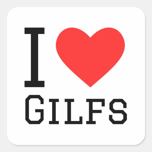 私はギルフススススクエアステッカーが大好き スクエアシール (正面)