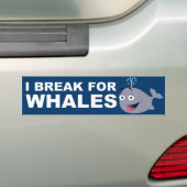私はクジラのために壊れます バンパーステッカー (車上)