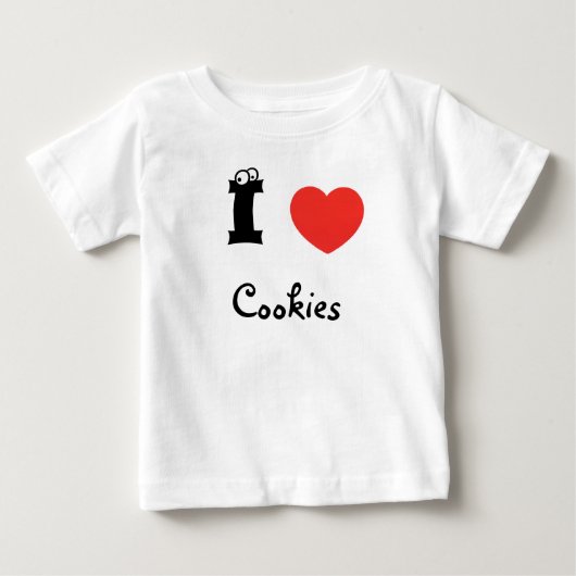 私はクッキーシャツが大好きだ。 ベビーTシャツ (正面)