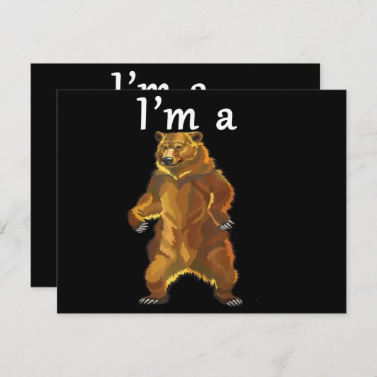 私はクマのグリズリーとブラウンベア シーズンカード (正面/裏面)