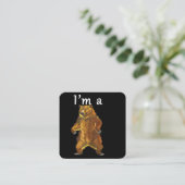 私はクマのグリズリーとブラウンベア スクエア名刺 (スタンド正面)