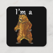 私はクマのグリズリーとブラウンベア スクエア名刺 (裏面)