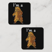 私はクマのグリズリーとブラウンベア スクエア名刺 (正面/裏面)