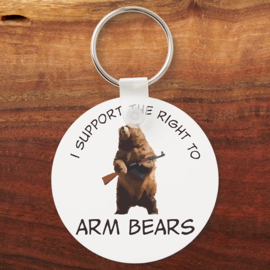 私はクマのTシャツを抱く権利を支持する キーホルダー (正面)