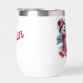 私はクラウドワインの雪だるま飲おもしろいみワインに乗っている (右面)