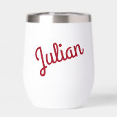 私はクラウドワインの雪だるま飲おもしろいみワインに乗っている (背面)