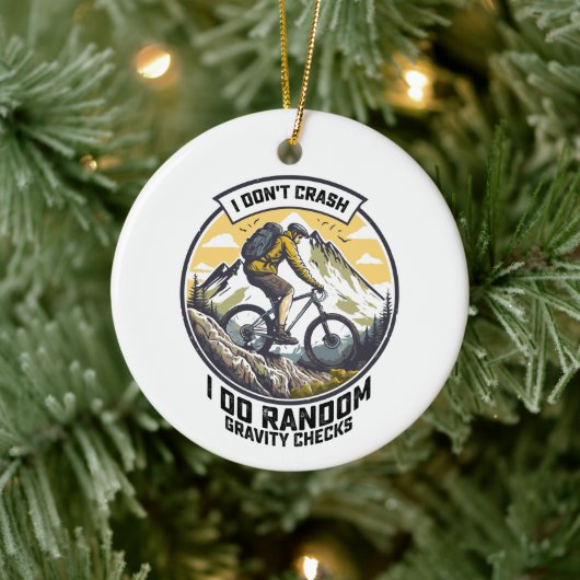 私はクラッシュしないランダム重力チェック自転車 セラミックオーナメント (ツリー)