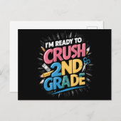 私はクラッシュする準備ができている2年生の新学期 ポストカード (正面/裏面)