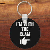 私はクラムおもしろい簡単ハロウィンよくはしゃぐコステと一緒だ キーホルダー (正面)