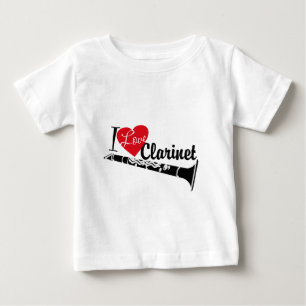 私はクラリネットが大好き ベビーTシャツ