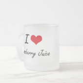 私はクランベリージュースの芸術的なデザインを愛します フロストグラスマグカップ (正面左)