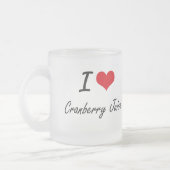 私はクランベリージュースの芸術的なデザインを愛します フロストグラスマグカップ (左)