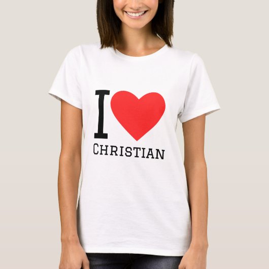 私はクリスチャンが大好きだ Tシャツ (正面)