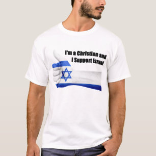 私はクリスチャンであり、イスラエル共和国の男性ティーを支えます Tシャツ