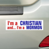 "私はクリスチャンであり、モルモンの"バンパーステッカーです バンパーステッカー (車上)