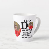 私はクリスチャンの写真バイブルの聖句を行うことができるすべてのこと カフェラテマグ (右アングル)