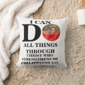 私はクリスチャンの写真バイブルの聖句を行うことができるすべてのこと クッション (ブランケット)