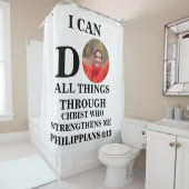 私はクリスチャンの写真バイブルの聖句を行うことができるすべてのこと シャワーカーテン (インサイチュ)