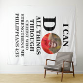 私はクリスチャンの写真バイブルの聖句を行うことができるすべてのこと タペストリー (インサイチュ(横))