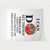 私はクリスチャンの写真バイブルの聖句を行うことができるすべてのこと タペストリー (正面(横))