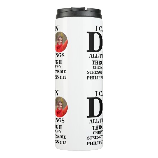 私はクリスチャンの写真バイブルの聖句を行うことができるすべてのこと タンブラー (裏面)