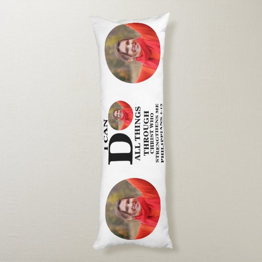 私はクリスチャンの写真バイブルの聖句を行うことができるすべてのこと ボディピロー (裏面 (縦))